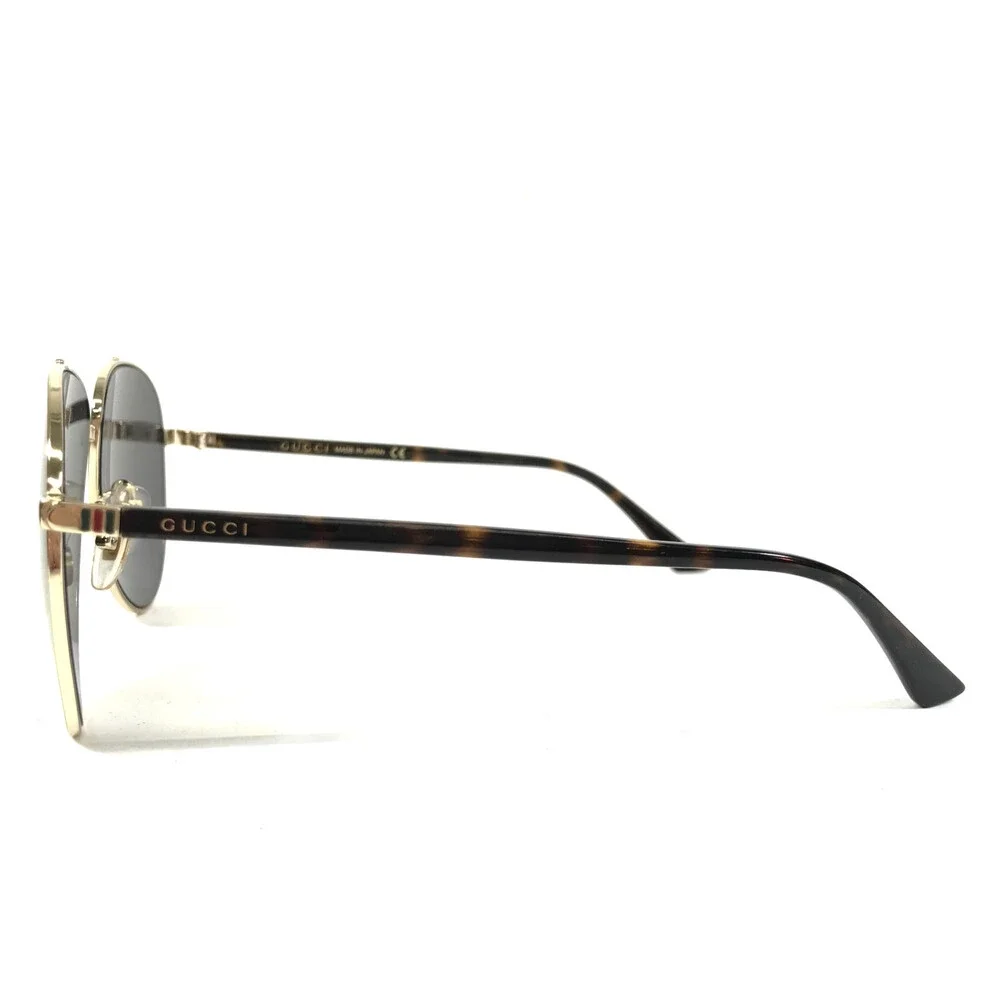 Gucci Sunglasses GG0043SA 002 Polished Gold Aviator Frames with Dark Gray Lenses